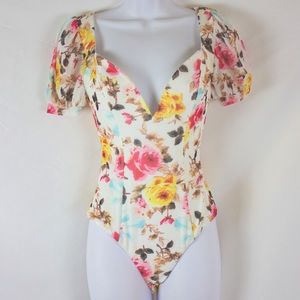 Lulus Floral Print Bodysuit | S
